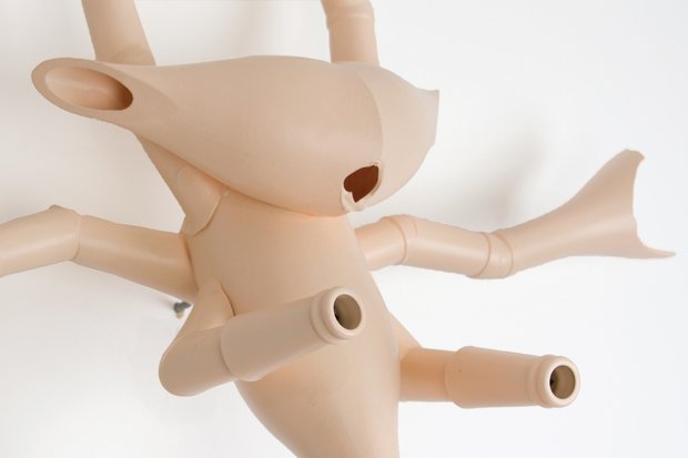 Emma Woffenden: Figurative work made from glass bottles, 2009